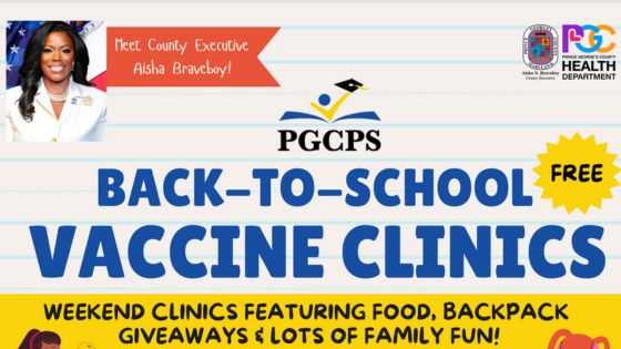 Back-To-School Vaccince Clinics sponsored by PGCPS