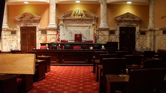 Maryland Senate Chamber in Annapolis Maryland